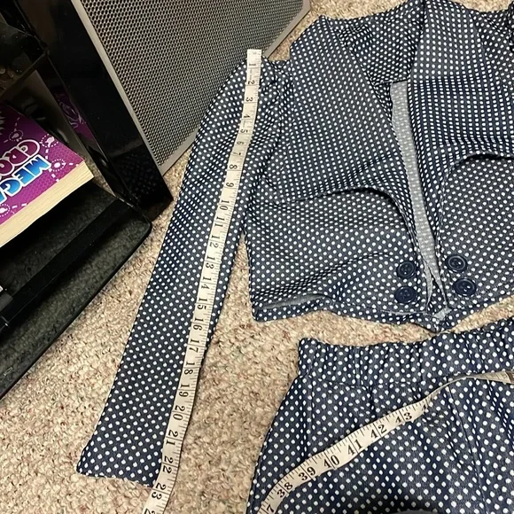 Vintage Navy and White Checkered Pantsuit - Picture 4 of 10